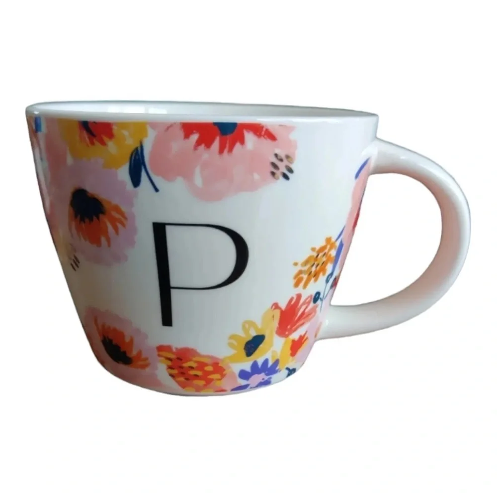 Opalhouse Coffee Mug Cup set of 2 Initial Letter P Monogram